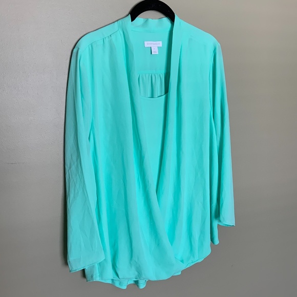 Charter Club Tops - Charter Club mint layered blouse size large